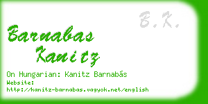 barnabas kanitz business card
